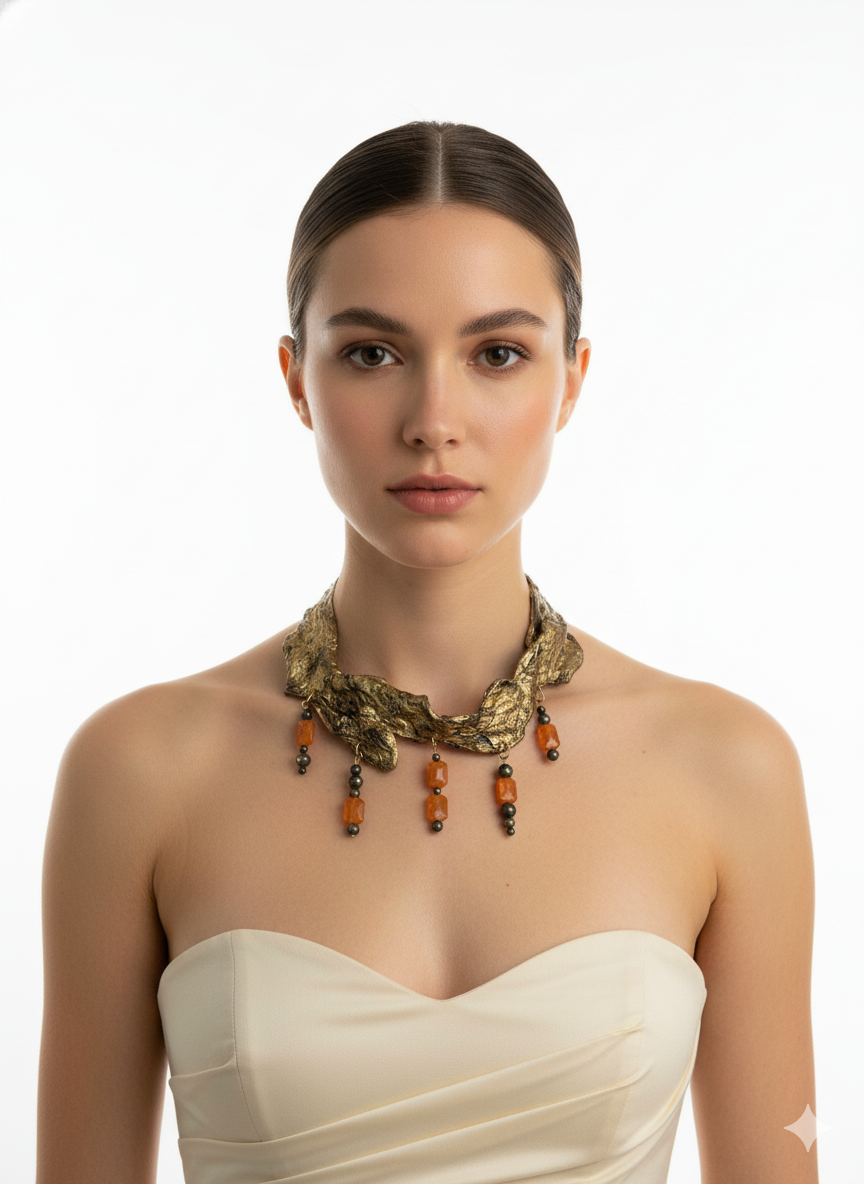 Handmade Paper Necklace – Sculptural Modern Design | Niksa Design