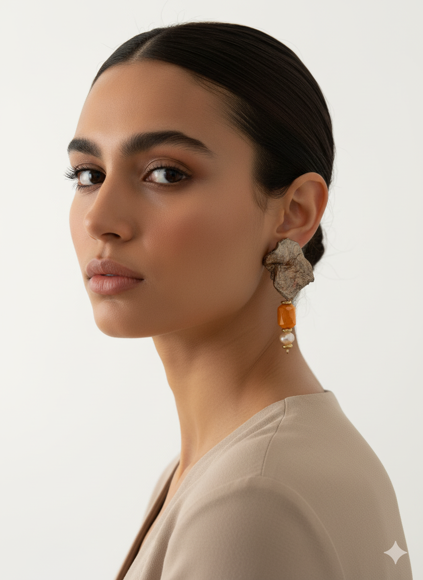 Handmade Paper Earrings – Organic Inspired Design | Niksa Design