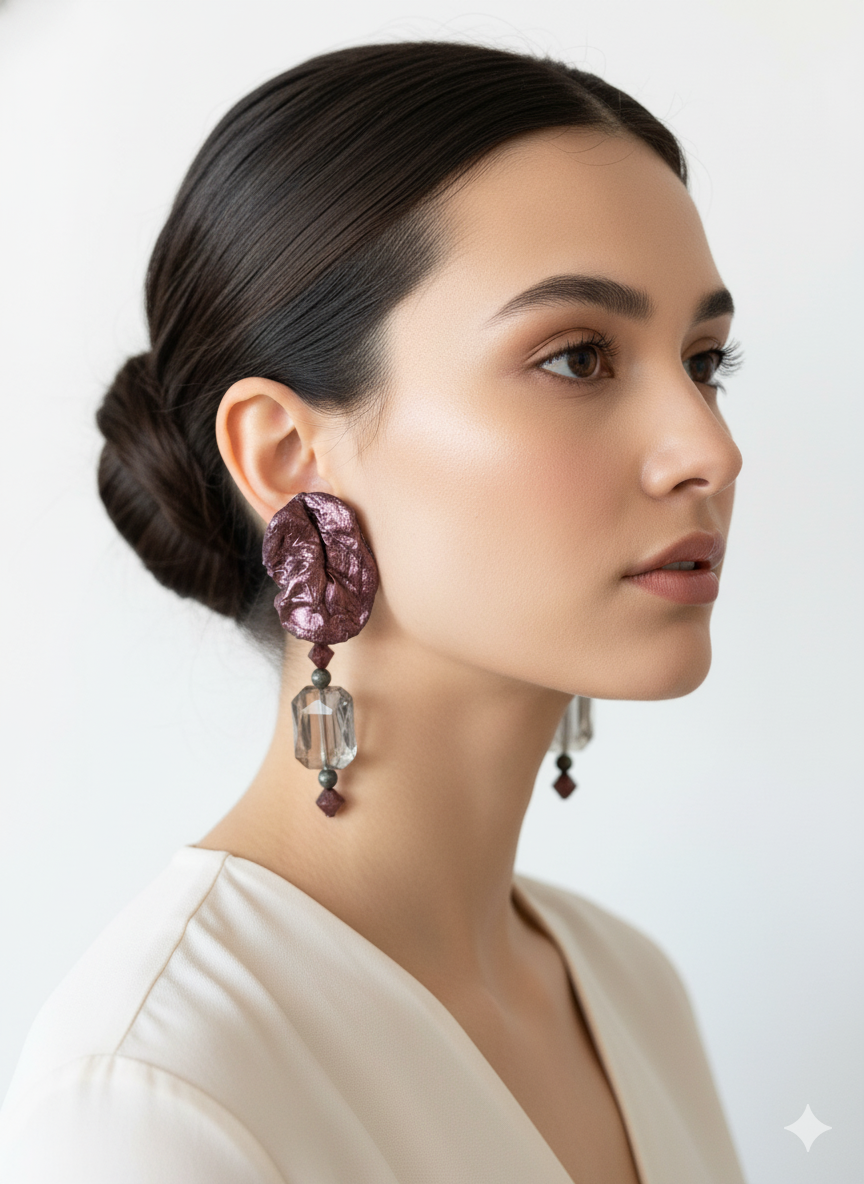 Handmade Paper Earrings – Organic Inspired Design | Niksa Design