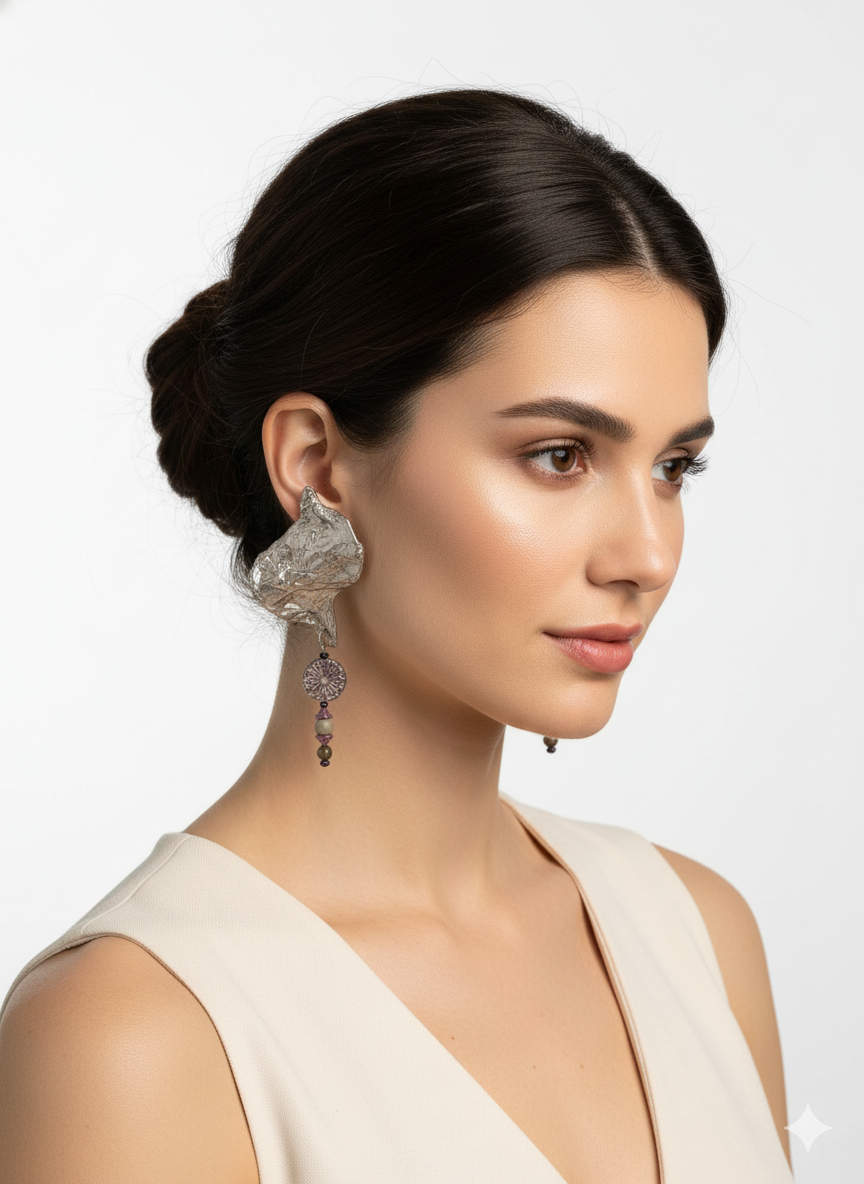 Handmade Paper Earrings – Organic Inspired Design | Niksa Design