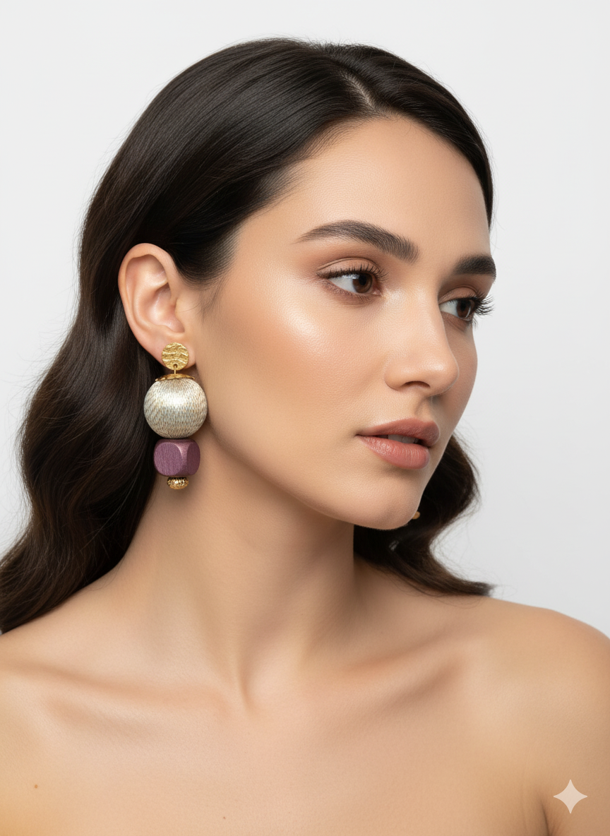 Eroded Bloom — Handmade Sculptural Paper Earrings — image 4