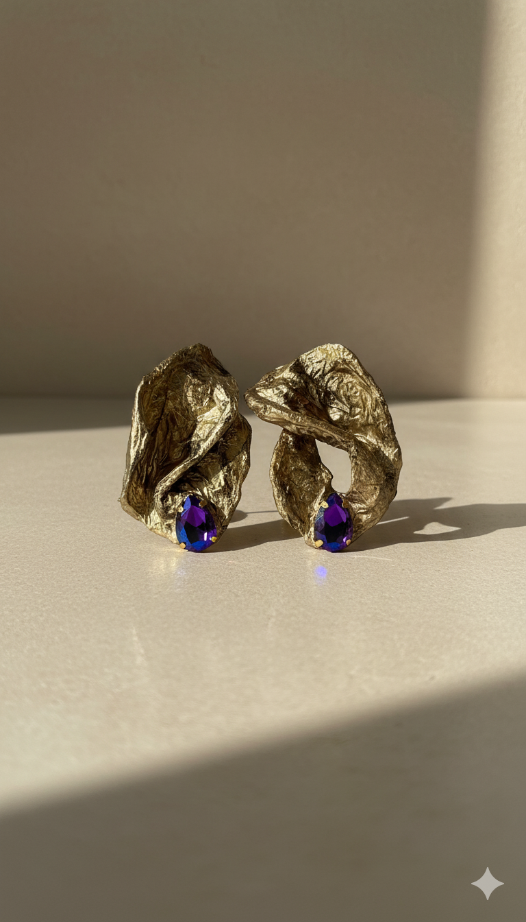 Handmade Paper Earrings – Organic Inspired Design | Niksa Design