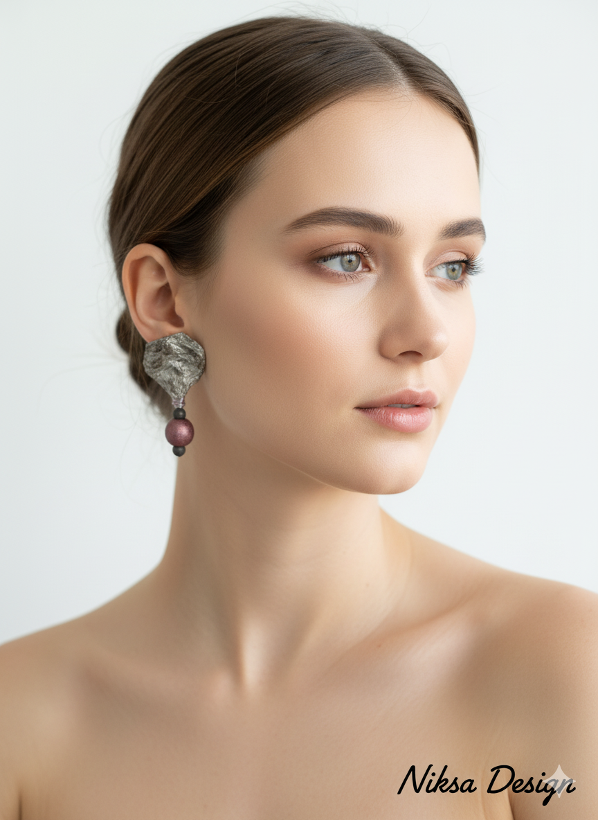 Handmade Paper Earrings – Organic Inspired Design | Niksa Design