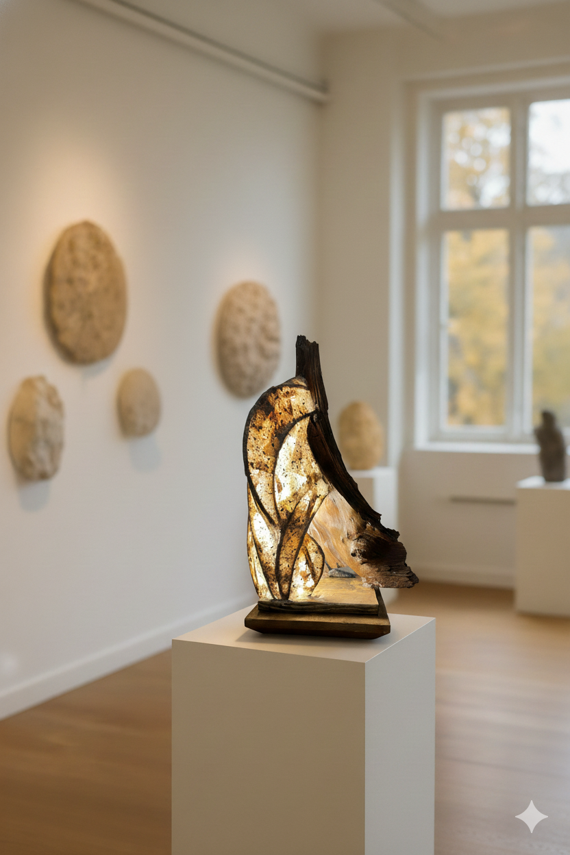 Whirlwood Sculptural Wooden Lamp Handmade Eco-Friendly  Light  Artistic Organic Home Decor