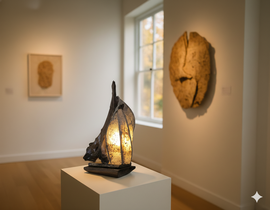 Whirlwood Sculptural Wooden Lamp Handmade Eco-Friendly  Light  Artistic Organic Home Decor