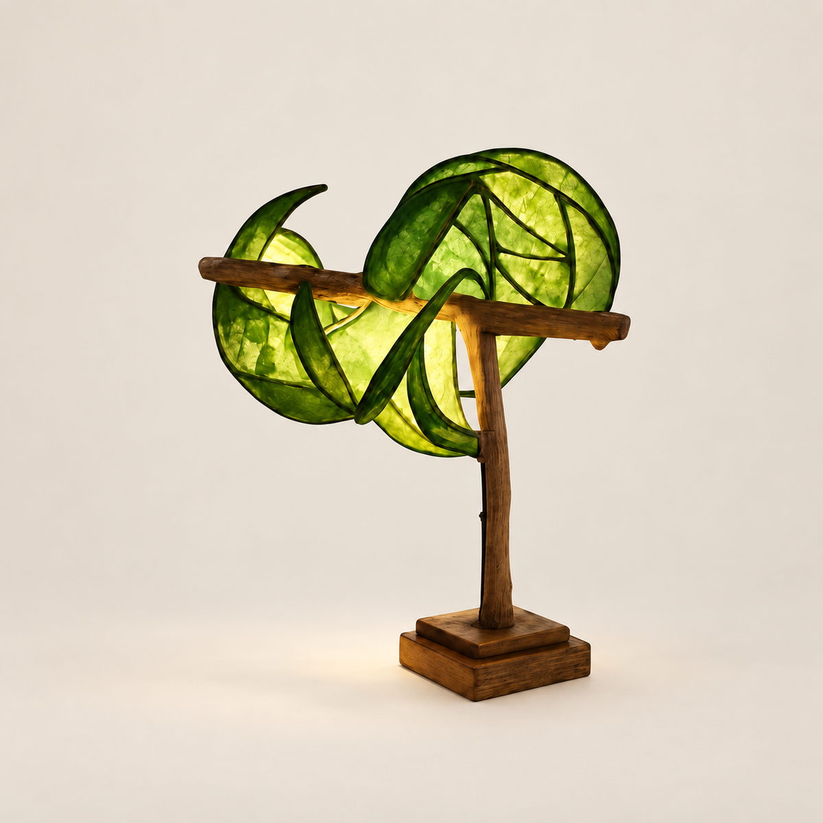 Dreaming Willow sculptural lamp, additional original angle 1 on warm ivory