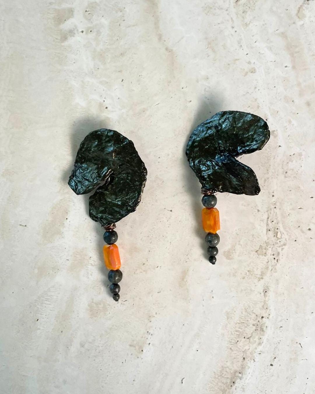 Handmade Paper Earrings – Organic Inspired Design | Niksa Design
