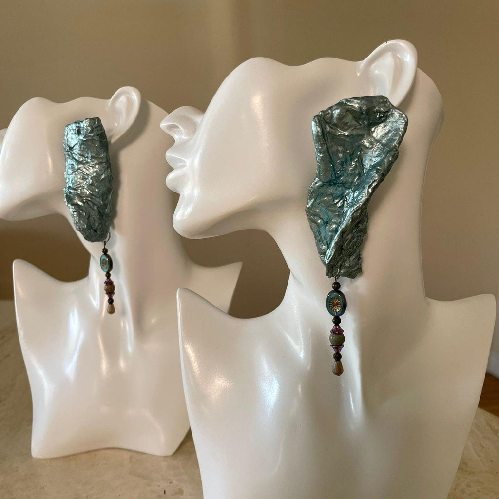 Handmade Paper Earrings – Organic Inspired Design | Niksa Design