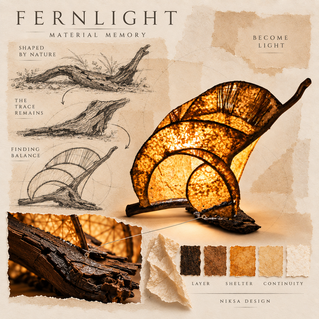 Fernlight material and transformation moodboard