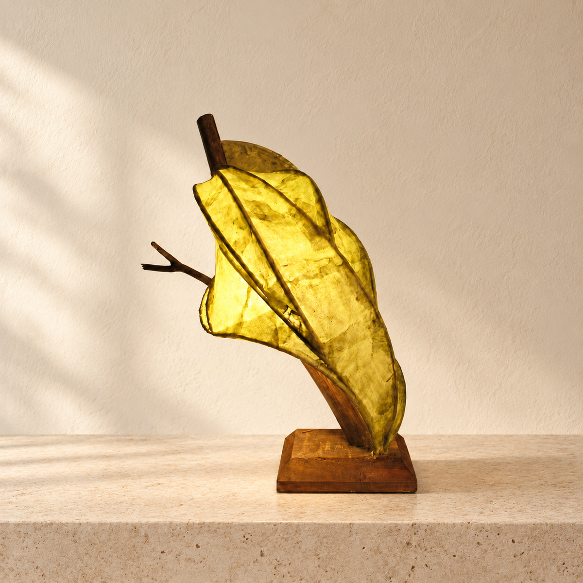 Forest Flow sculptural lamp, alternate side view in a bright minimal interior