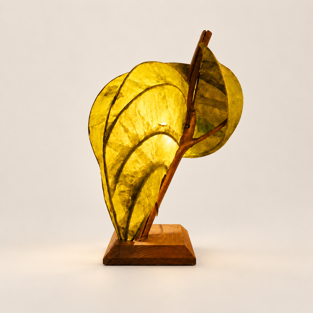 Forest Flow sculptural lamp, additional original angle 3 on warm ivory