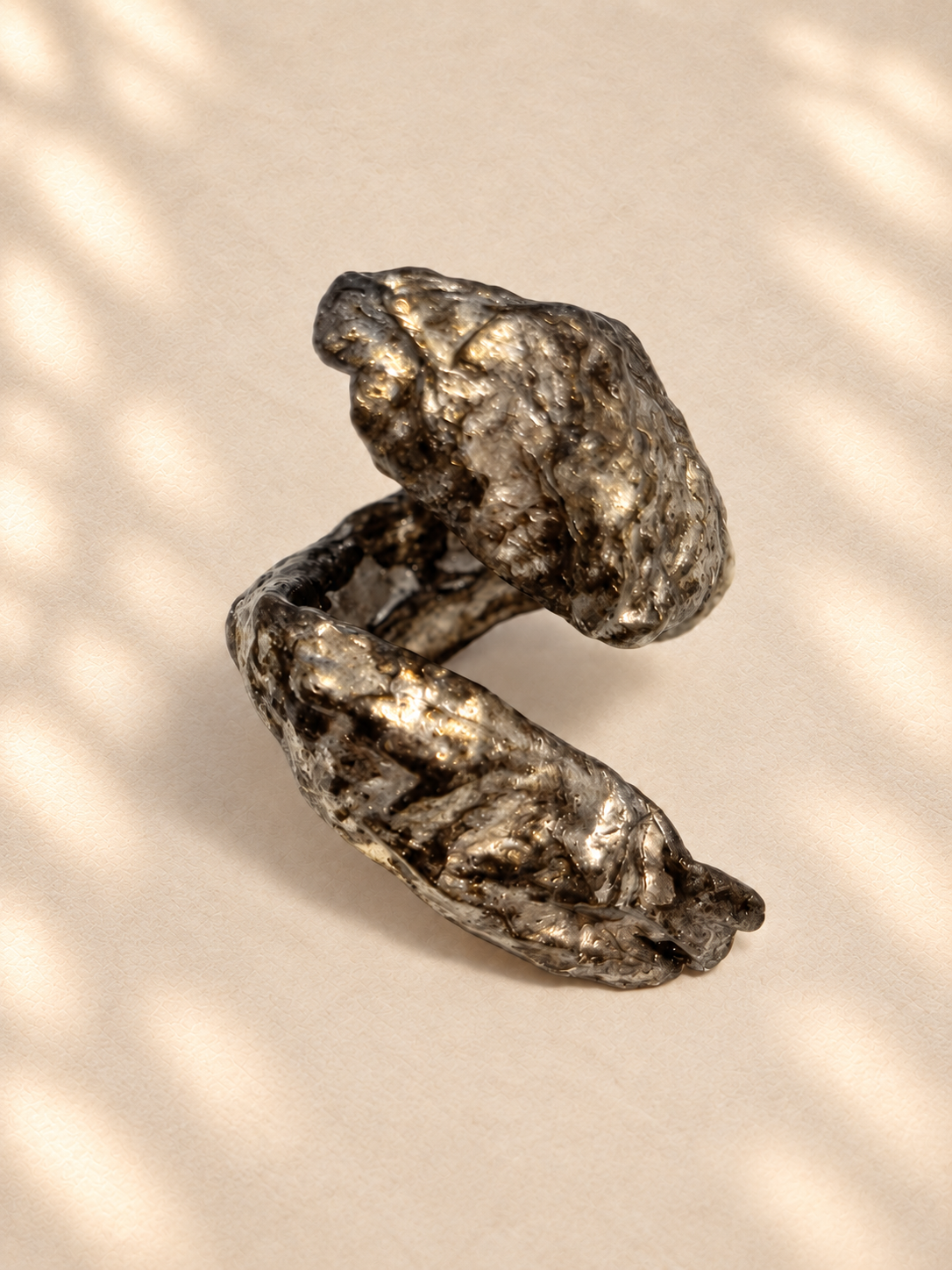 Silver Tension — Sculptural Paper Ring - Georgina unified ivory