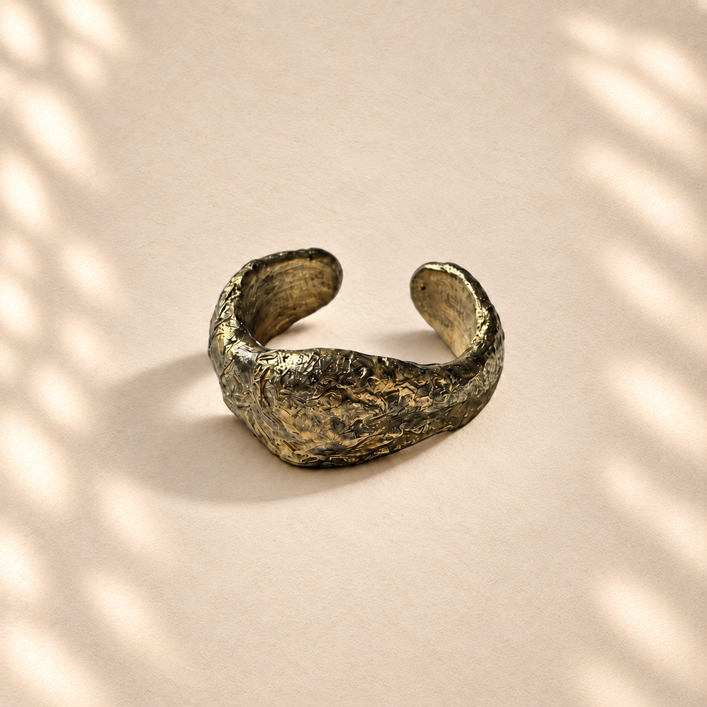 Quiet Compression — Sculptural Paper Cuff Bracelet - Georgina unified ivory
