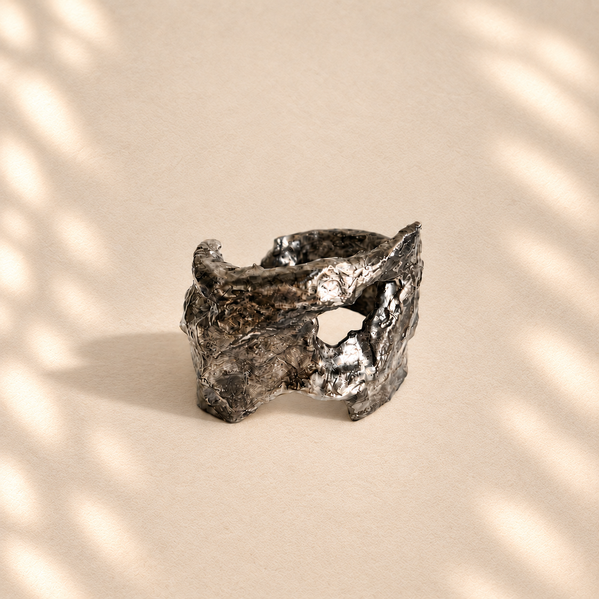 Rifted Span — Sculptural Paper Cuff Bracelet - Georgina unified ivory