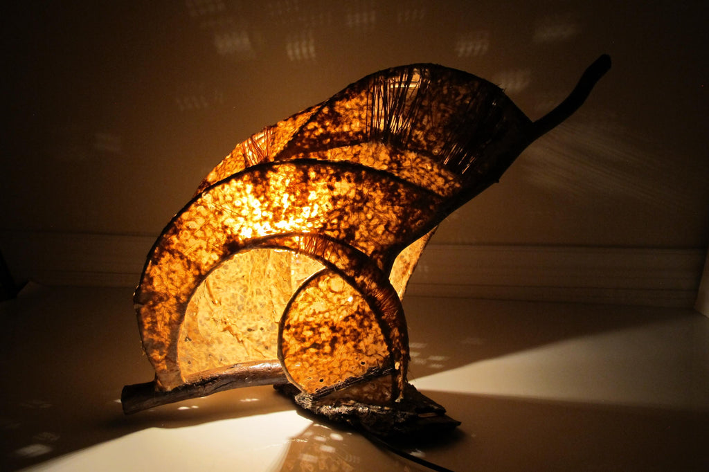Fernlight – Sculptural Wooden Table Lamp | Handmade Eco-Friendly Light | Nature-Inspired Home Decor