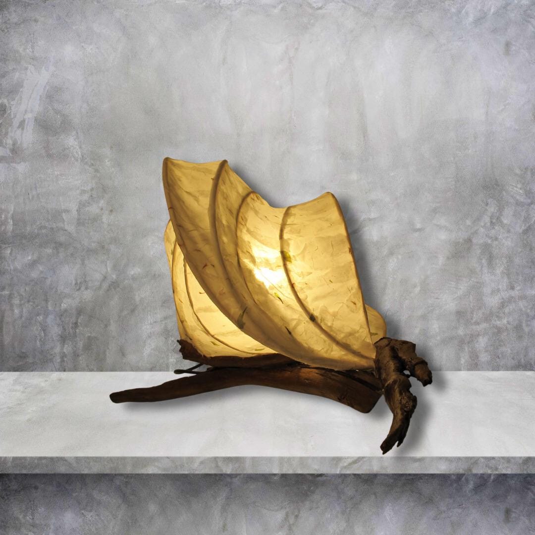 Leafrest Sculptural Wooden Lamp Handmade Eco-Friendly  Light  Artistic Organic Home Decor