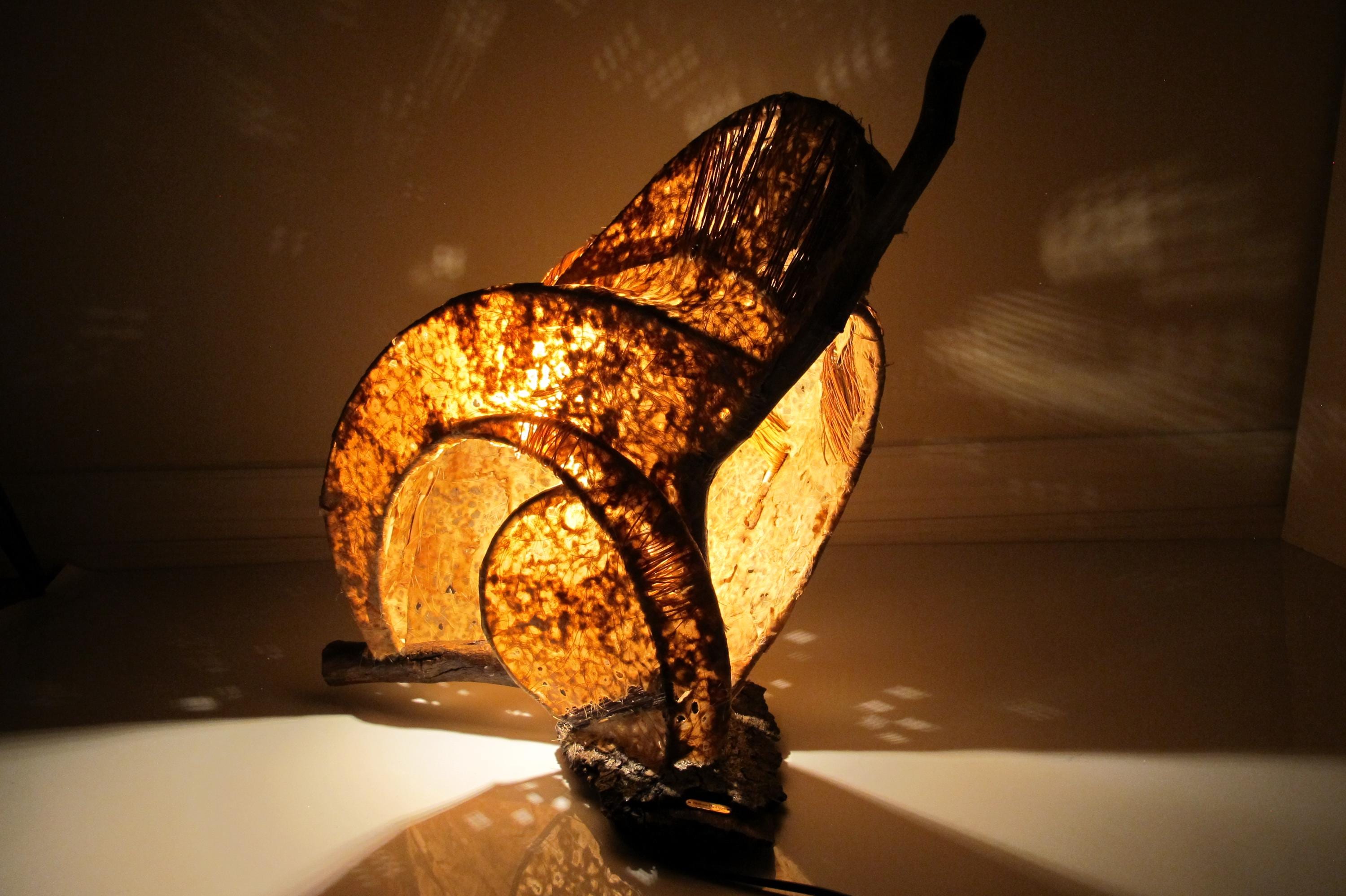 Fernlight – Sculptural Wooden Table Lamp | Handmade Eco-Friendly Light | Nature-Inspired Home Decor