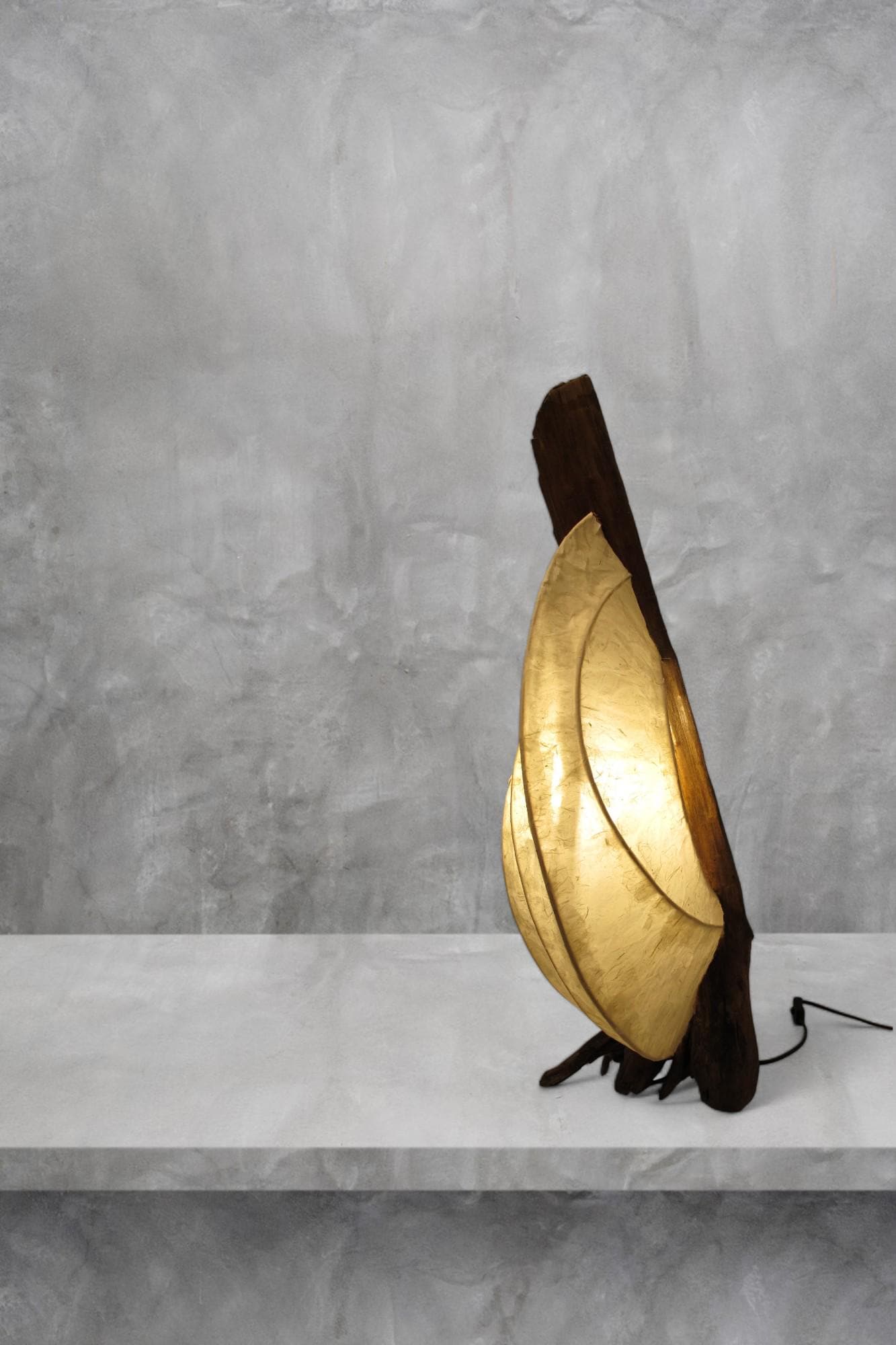 Moonveil Sculptural Wooden Lamp  Handmade Eco-Friendly  Light | Artistic Organic Home Decor