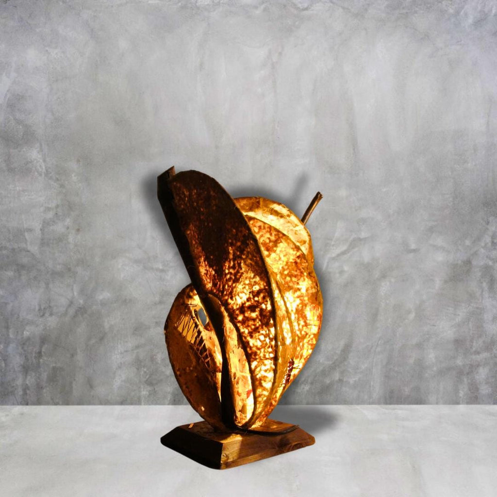 Amber Nest Handmade Sculptural Wooden Lamp Artistic Ambient Light Eco Friendly Home Decor