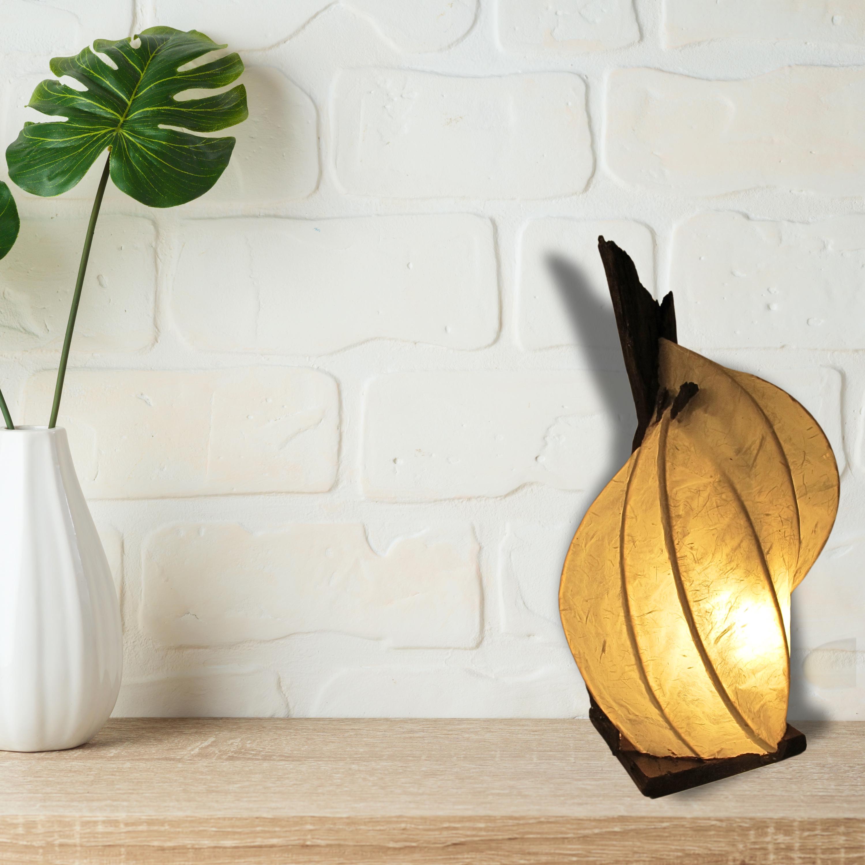 Zarreh Handmade Wooden Table Lamp – Natural Light Sculpture with Driftwood & Paper Shade