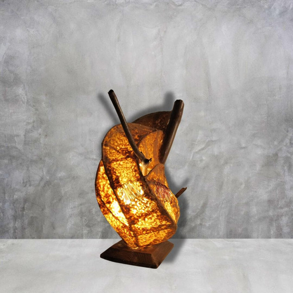 Amber Nest Handmade Sculptural Wooden Lamp Artistic Ambient Light Eco Friendly Home Decor