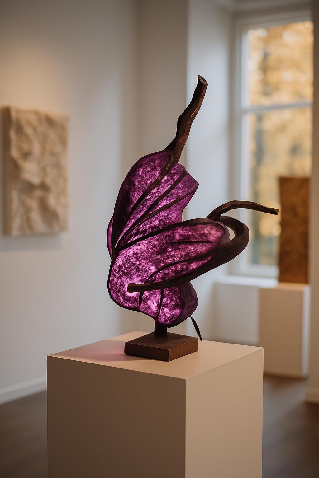 Rose Ember – Handmade Sculptural Wooden Lamp, Artistic Organic Light, Eco-Friendly Home Decor