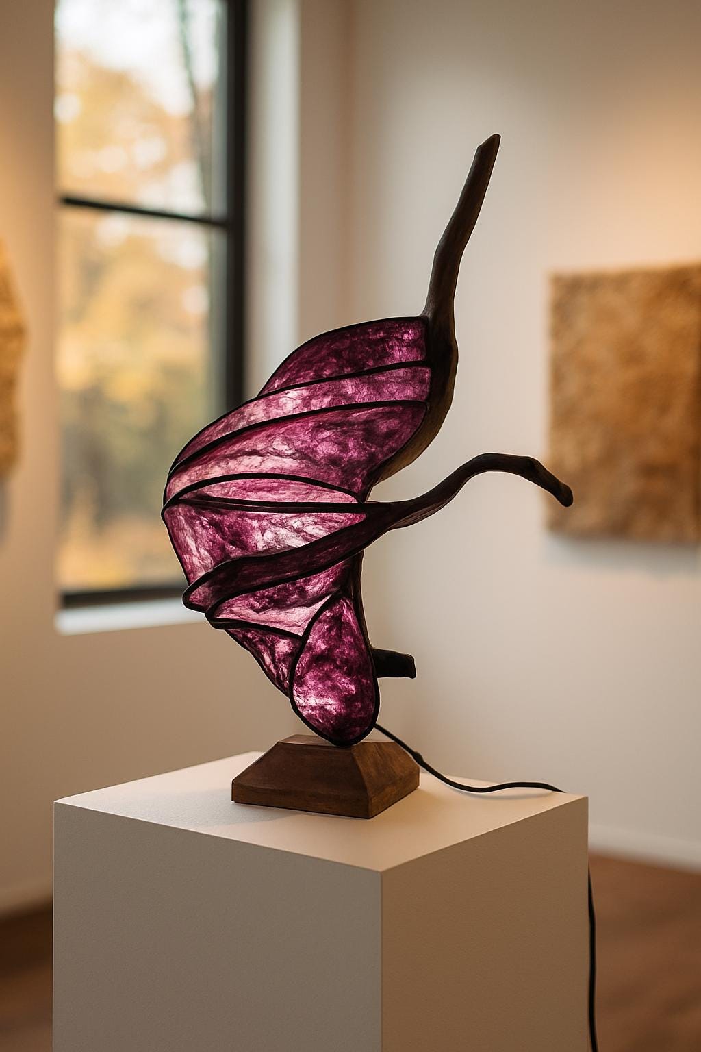 Rose Ember – Handmade Sculptural Wooden Lamp, Artistic Organic Light, Eco-Friendly Home Decor