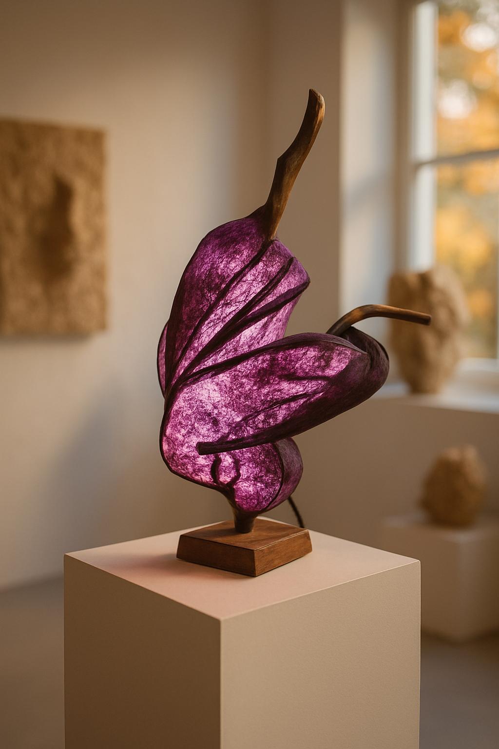 Rose Ember – Handmade Sculptural Wooden Lamp, Artistic Organic Light, Eco-Friendly Home Decor