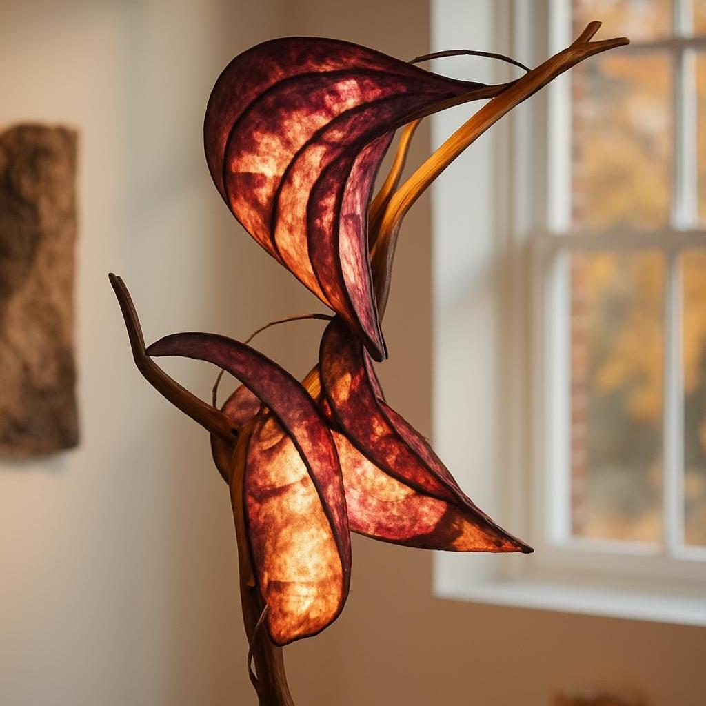 Wild Tulip Sculptural Lamp – Handmade Lighting with Wood & Paper | Modern Artistic Light for Interiors