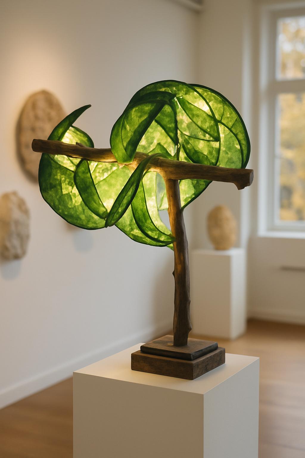 Dreaming Willow – Sculptural Art Lamp | Handmade Lighting with Reclaimed Wood & Paper | Nature-Inspired Home Decor