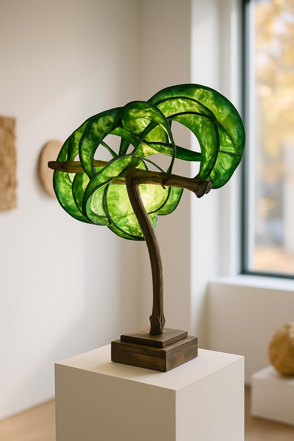 Dreaming Willow – Sculptural Art Lamp | Handmade Lighting with Reclaimed Wood & Paper | Nature-Inspired Home Decor