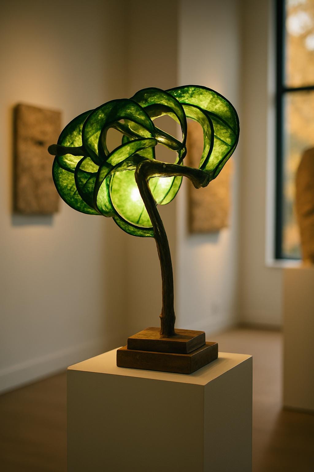 Dreaming Willow – Sculptural Art Lamp | Handmade Lighting with Reclaimed Wood & Paper | Nature-Inspired Home Decor