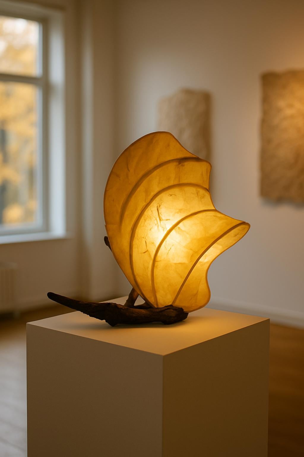 Leafrest Sculptural Wooden Lamp Handmade Eco-Friendly  Light  Artistic Organic Home Decor