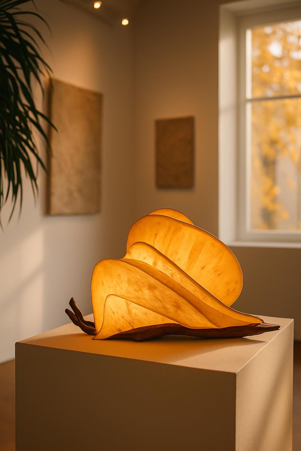 Leafrest Sculptural Wooden Lamp Handmade Eco-Friendly  Light  Artistic Organic Home Decor