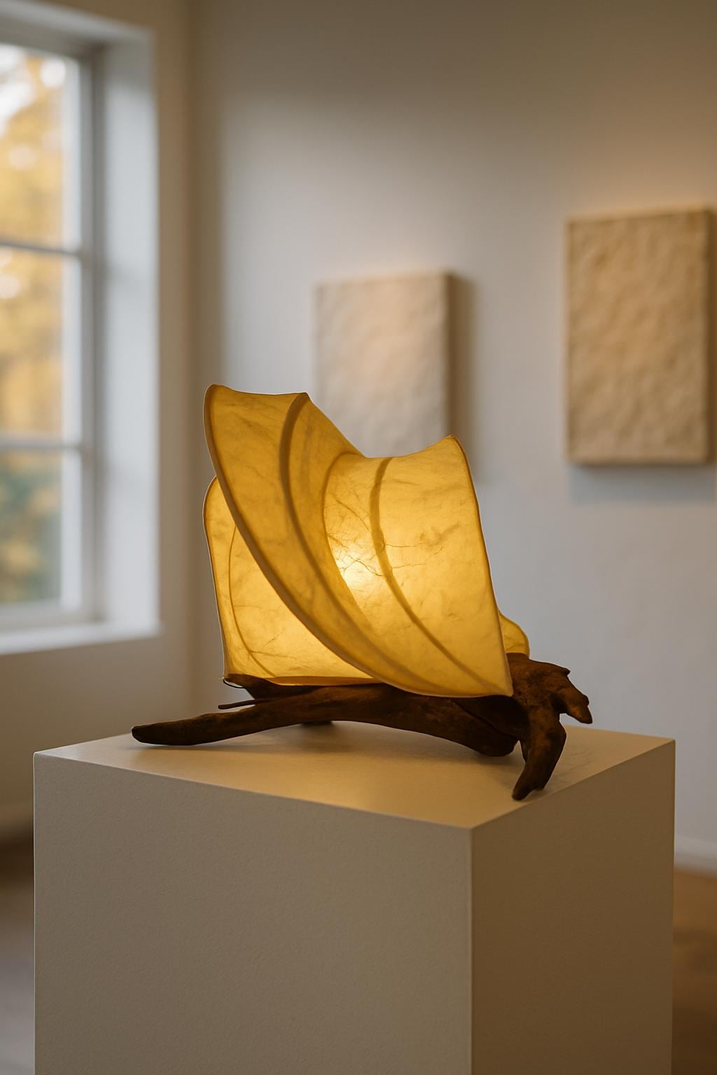 Leafrest Sculptural Wooden Lamp Handmade Eco-Friendly  Light  Artistic Organic Home Decor