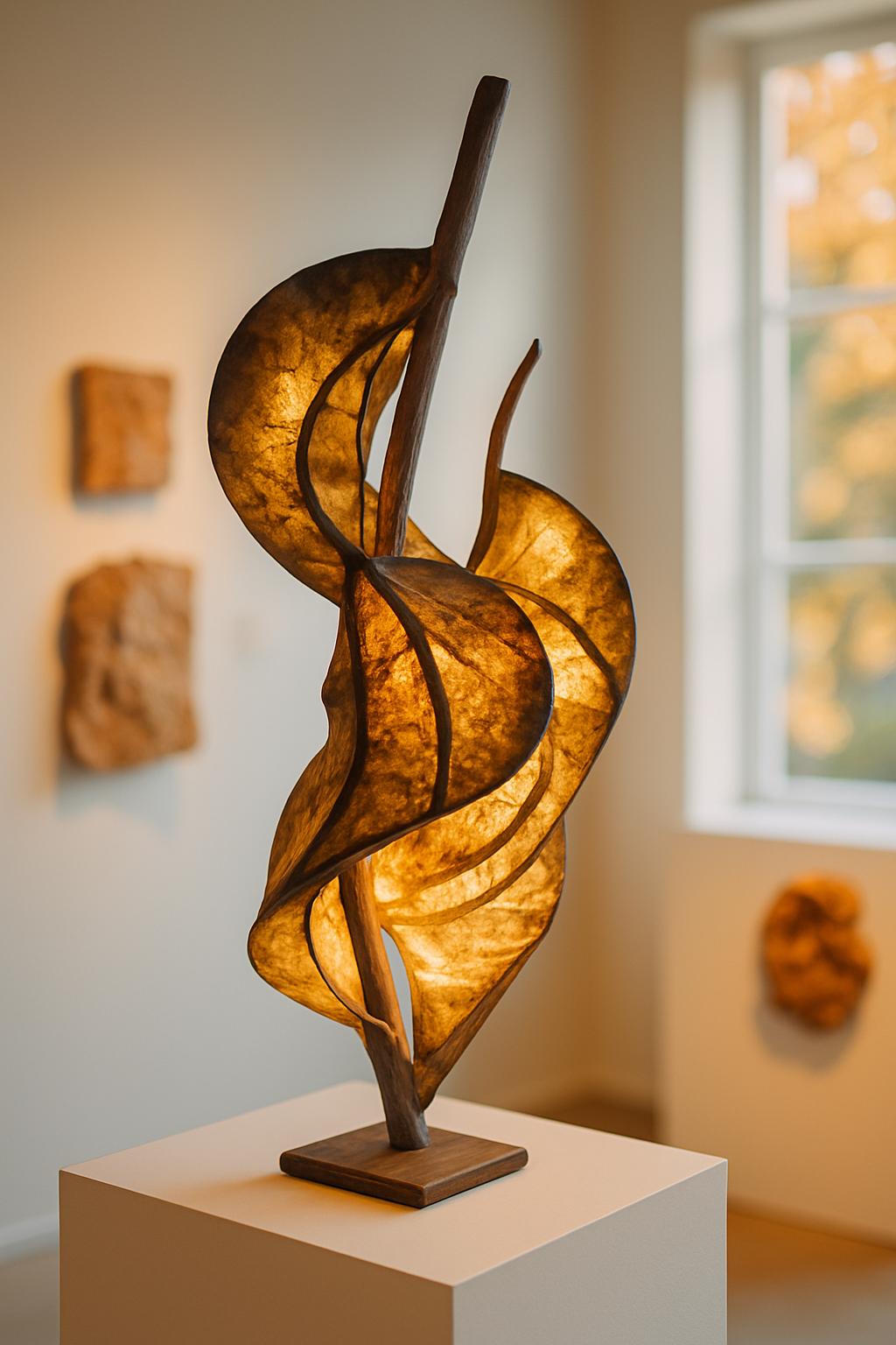 Soar Handmade Sculptural Wooden Lamp Artistic Ambient Light Eco-Friendly Home Decor