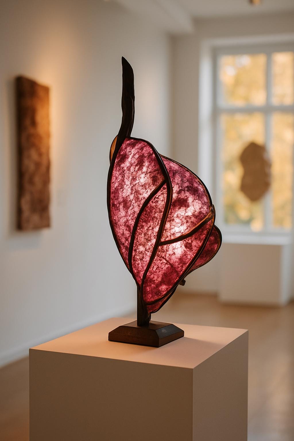 Rose Ember – Handmade Sculptural Wooden Lamp, Artistic Organic Light, Eco-Friendly Home Decor