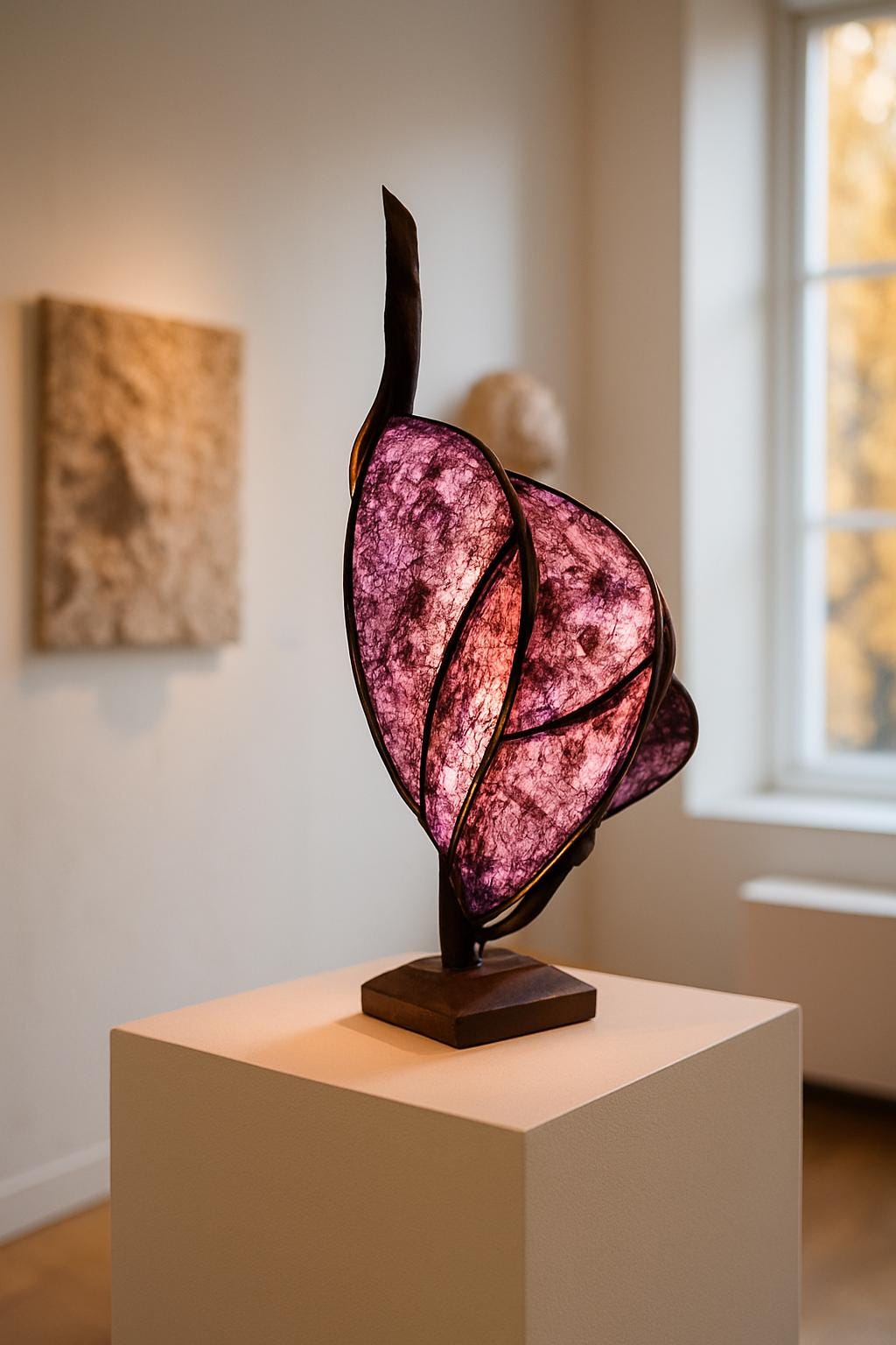 Rose Ember – Handmade Sculptural Wooden Lamp, Artistic Organic Light, Eco-Friendly Home Decor
