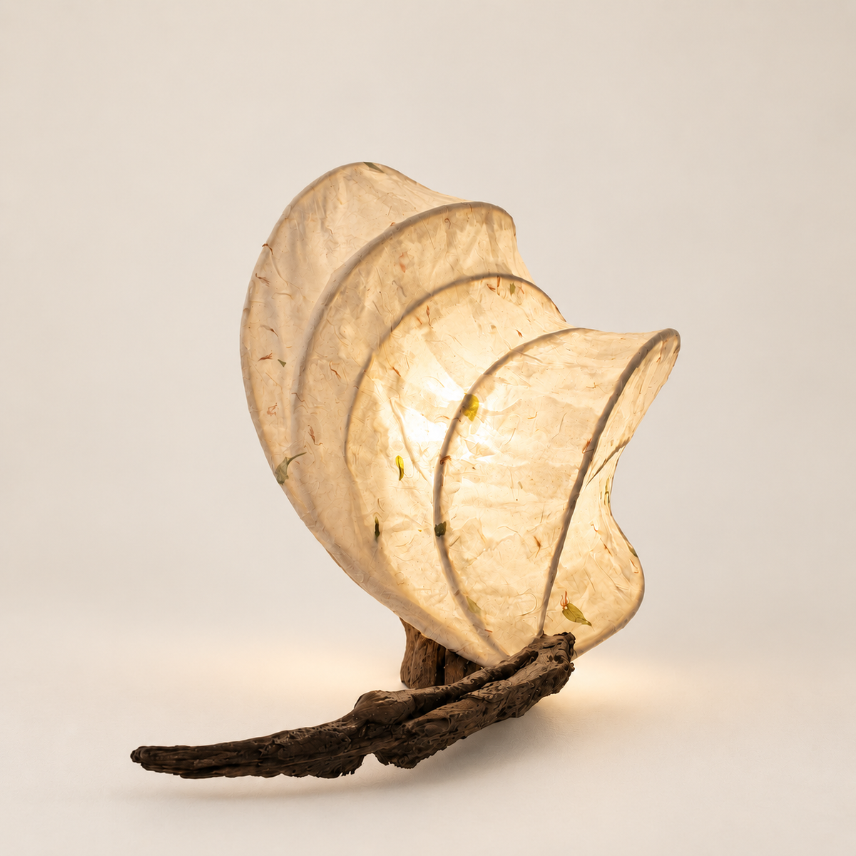Leafrest sculptural lamp, additional original angle 4 on warm ivory