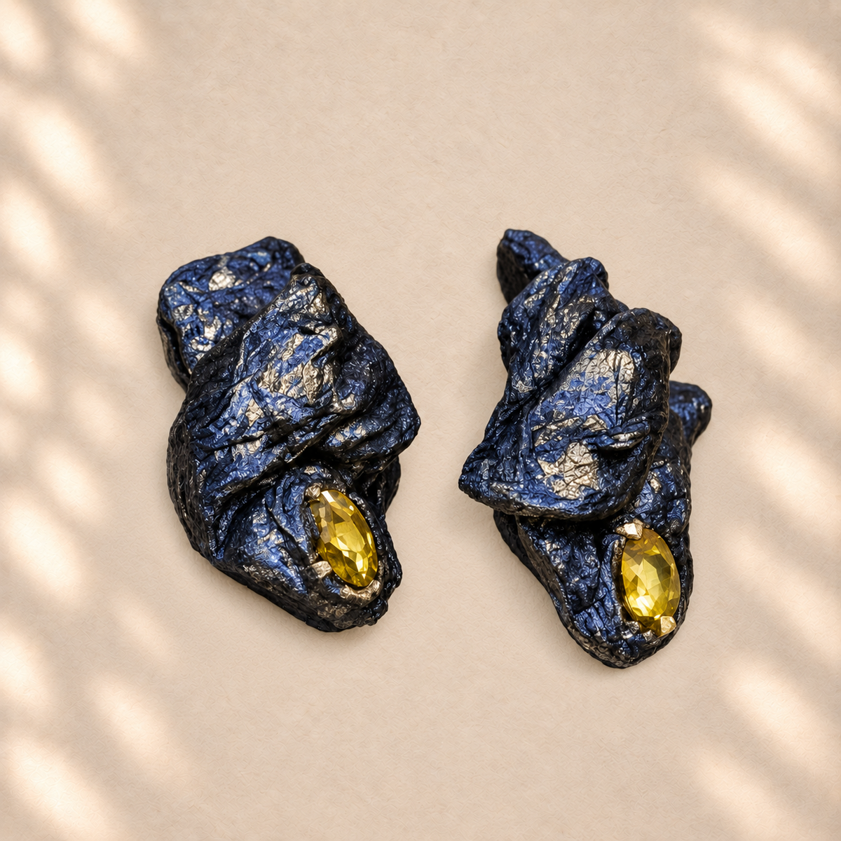 Midnight Fold sculptural paper earrings