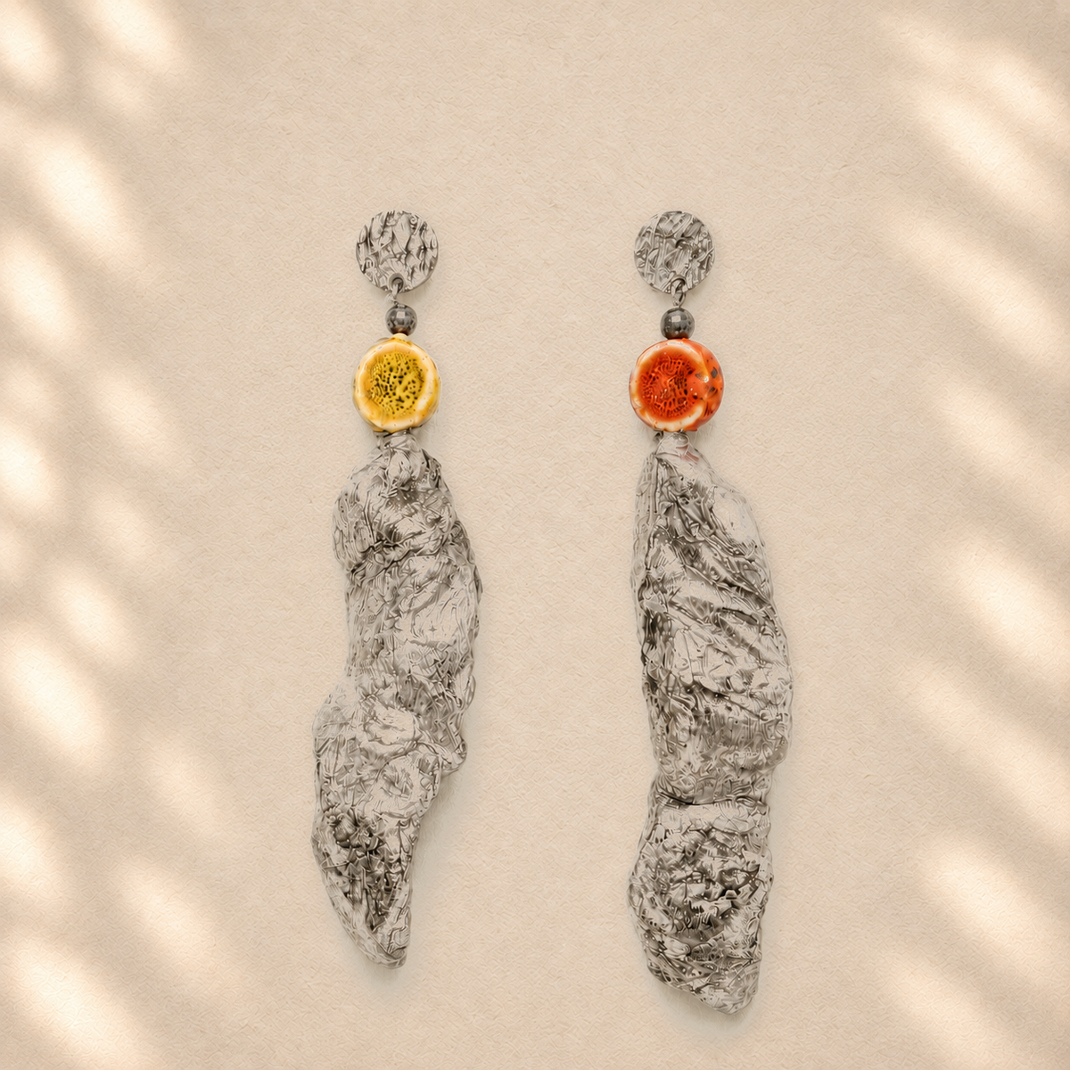Compressed Current — Handmade Sculptural Paper Earrings