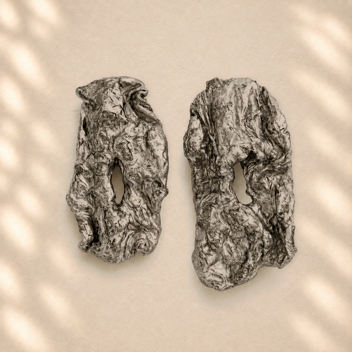 Suspended Terrain — Handmade Sculptural Paper Earrings