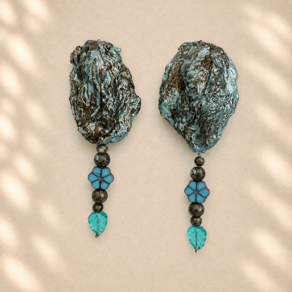 Shifting Horizon — Handmade Sculptural Paper Earrings