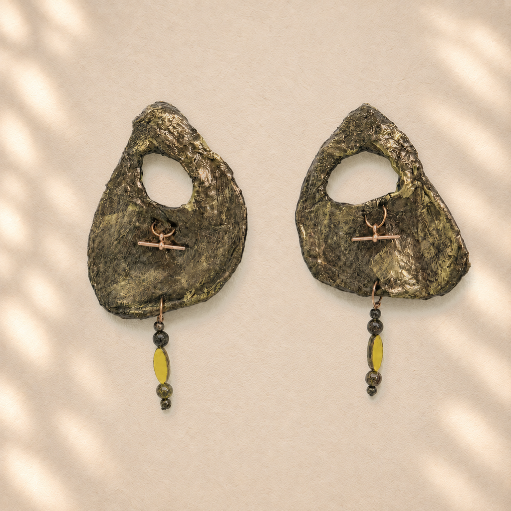 Weathered Edge — Handmade Sculptural Paper Earrings