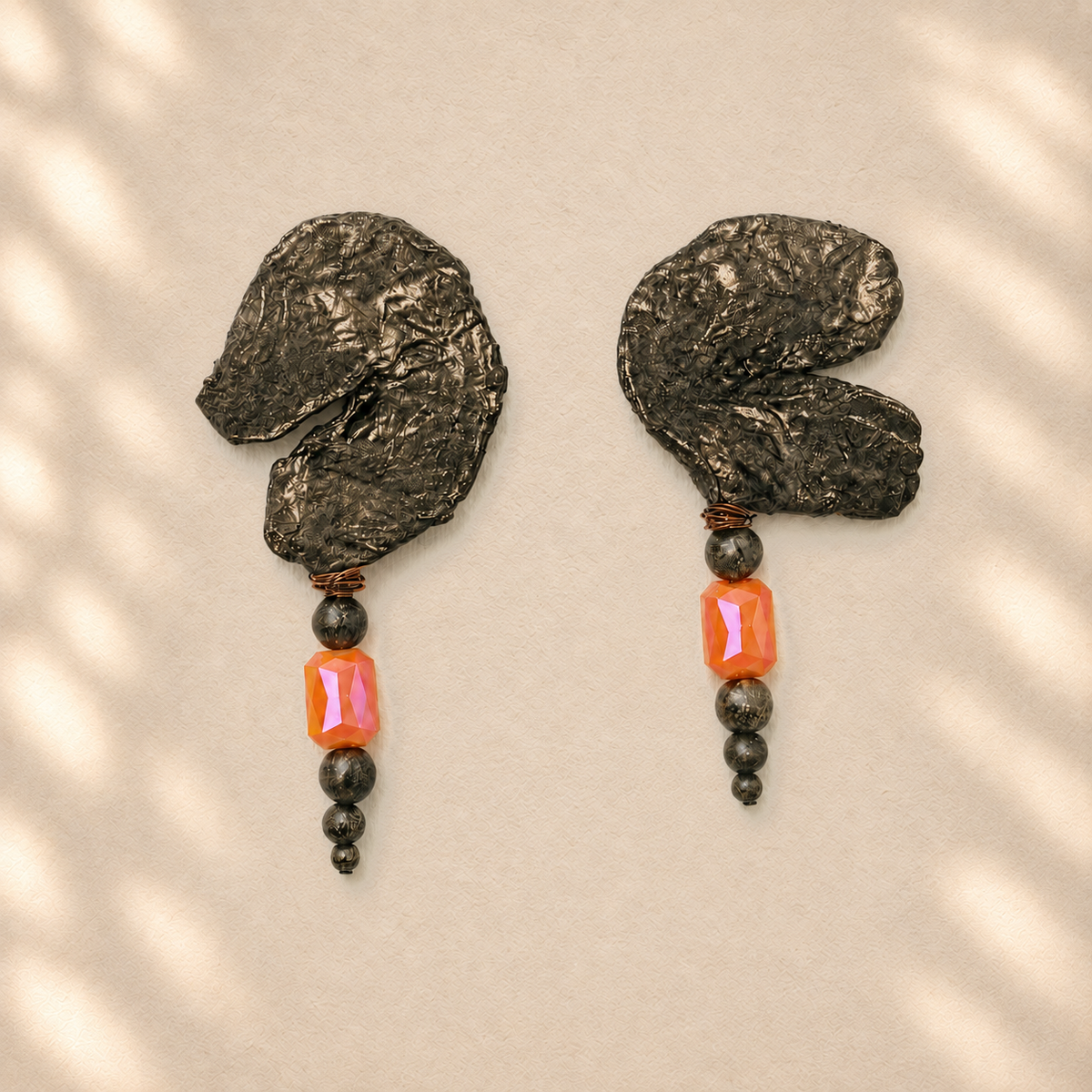 Pressed Light — Handmade Sculptural Paper Earrings