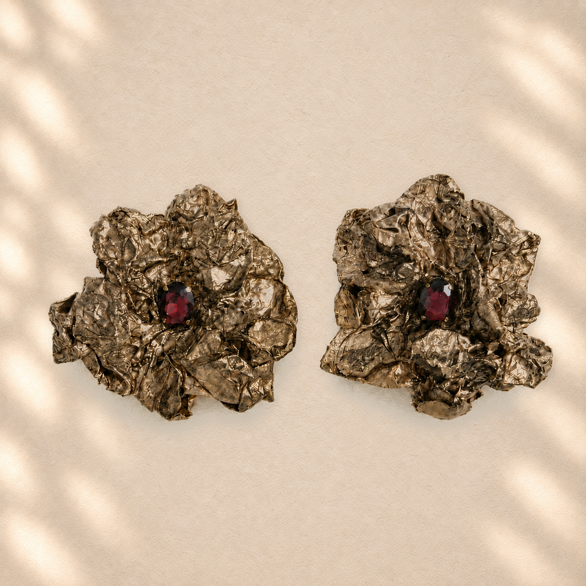 Resilient Bloom — Handmade Sculptural Paper Earrings