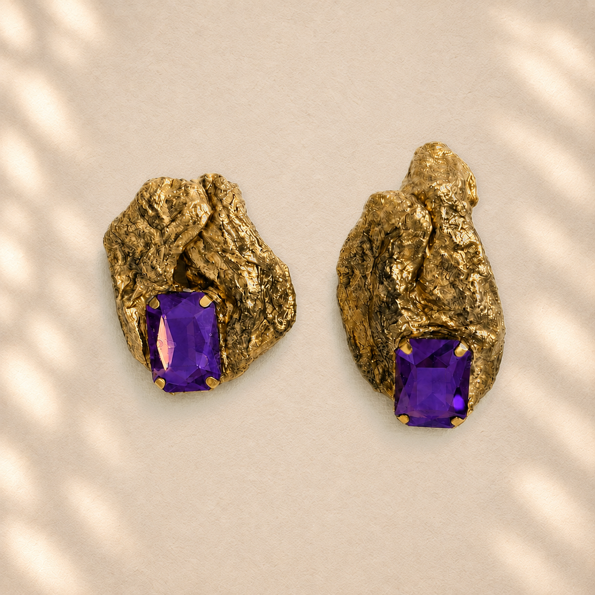 Violet Fault — Handmade Sculptural Paper Earrings