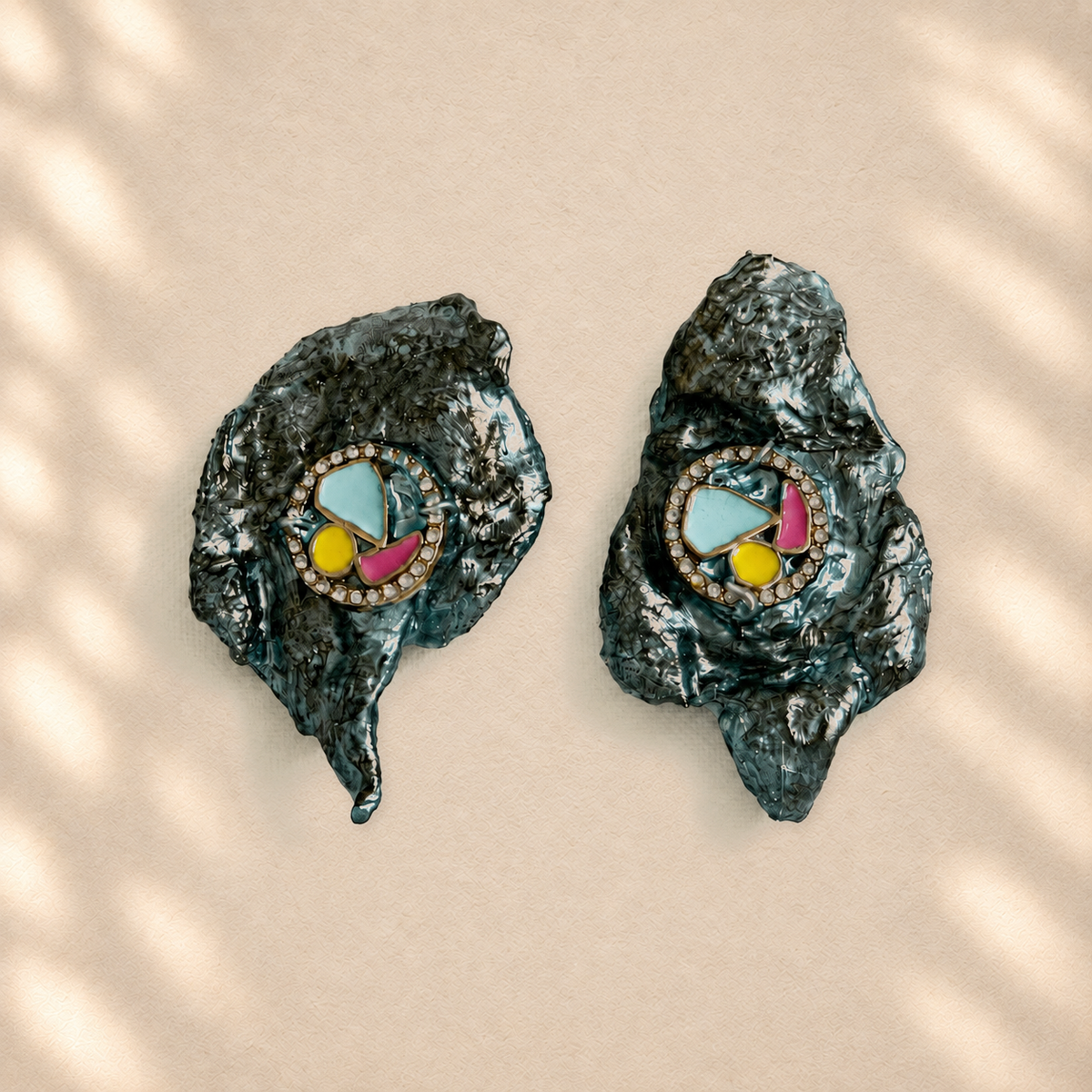 Eroded Tension — Handmade Sculptural Paper Earrings