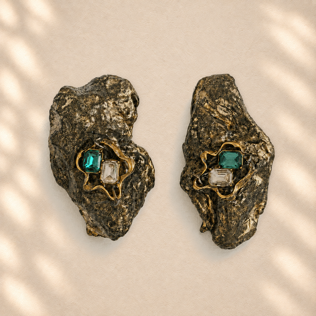 Pressed Memory — Handmade Sculptural Paper Earrings
