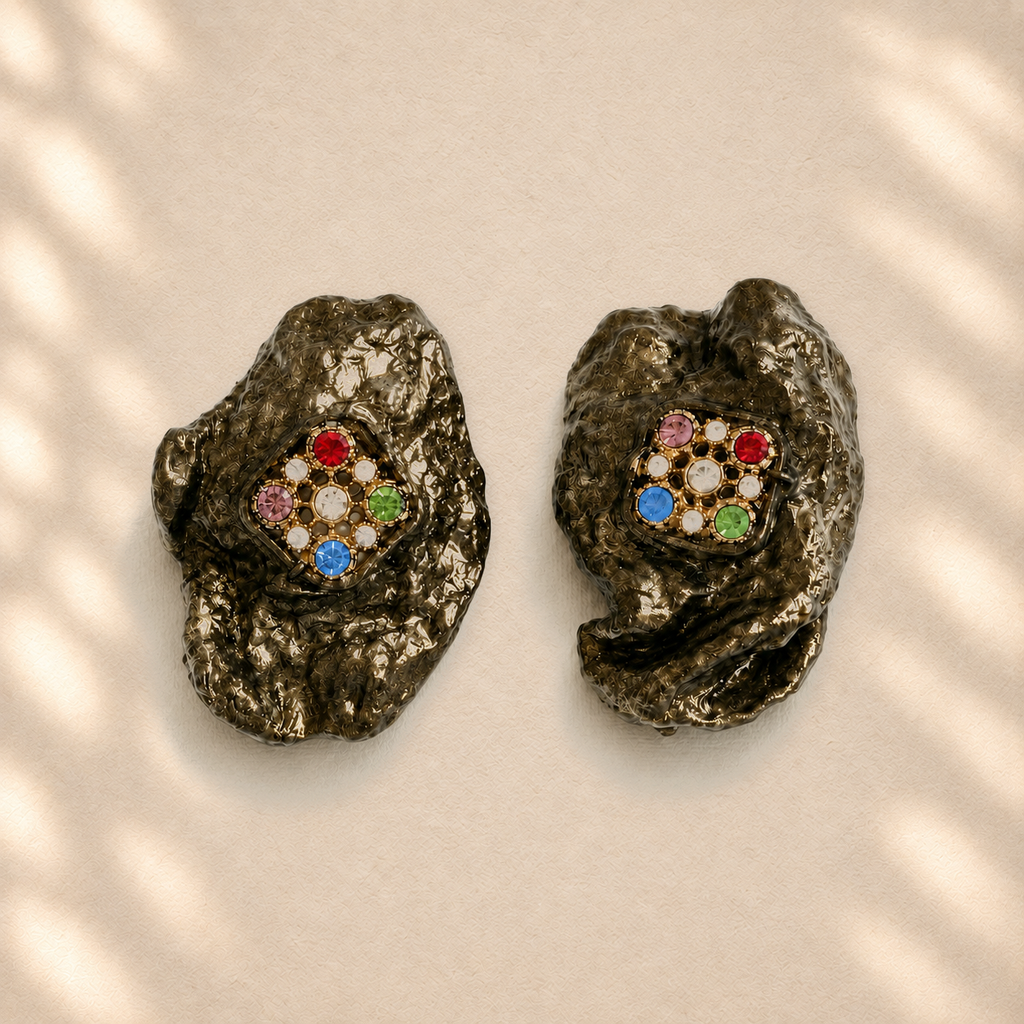 Mineral Fold — Handmade Sculptural Paper Earrings